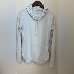Athleta Light Blue Hoodie Sweatshirt Activewear Size: S Thumb Holes Cowl Neck